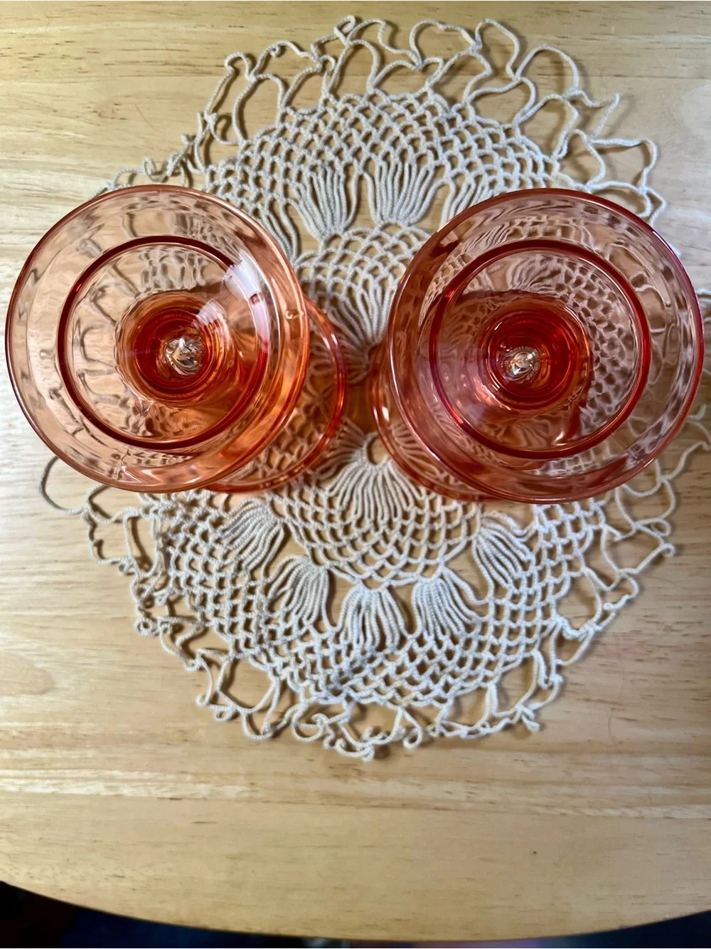 Vintage-Style Glass Candle Holders with Cream Ball Candles (Pair)
